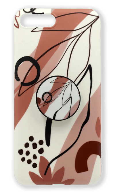 Silicone case Abstraction + PopSocket for iPhone 8/7 Plus Beige