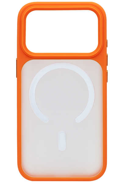 Shadow Matt Buttons Magsafe Case for iPhone 17 Pro Orange/White