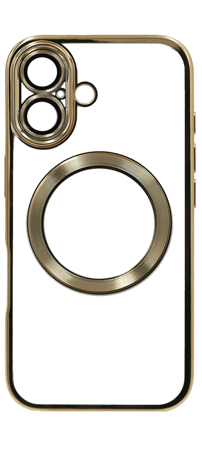 Electroplating Circle silicone case for iPhone 16 Gold