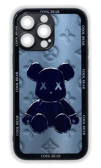 Cover Glass Print Cool Bear for iPhone 14 Pro Max Black
