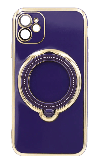 Чохол силіконовий Golden Ring Stand для iPhone 11 Violet