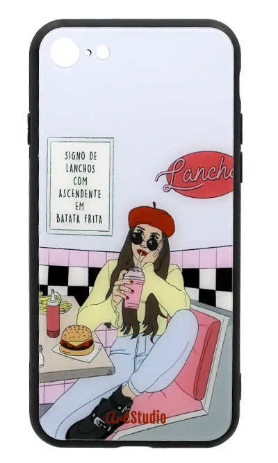 Чохол-накладка Glass Lunch Time для iPhone 8 / 7 Blue