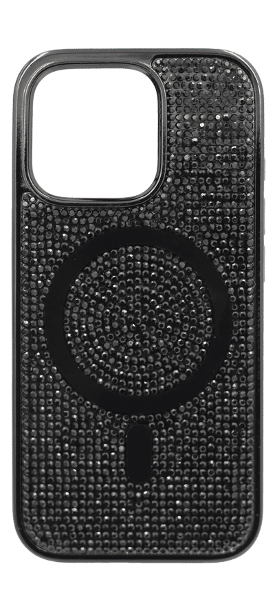 Diamonds Magsafe overlay case for iPhone 15 Pro Max Black
