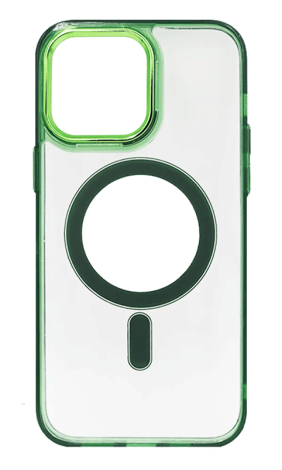 Gloss Metal Buttons Magsafe cover for iPhone 14 Pro Max Green