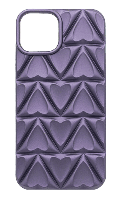 Чохол силіконовий 3D Heart для iPhone 11 Purple