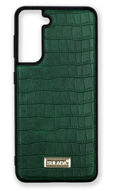 Cover-plate Sulada Crocodile Skin for Samsung S21 Plus SM-G996B Green