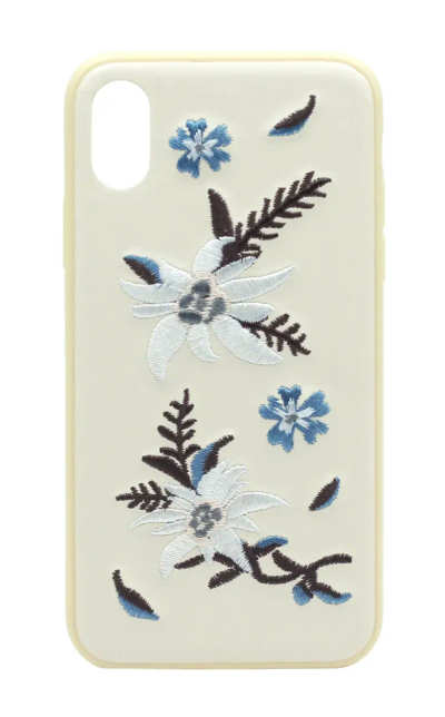Cover-plate Devia Flower Embroidery Jalam for iPhone X / XS Beige (5702)