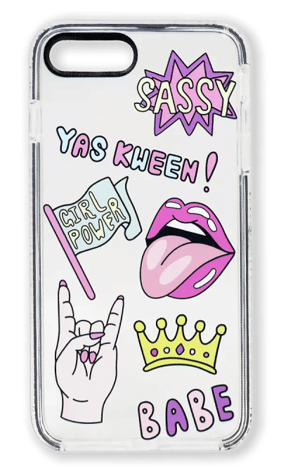 Silicone Print Border Case for iPhone 8/7 Plus Sassy