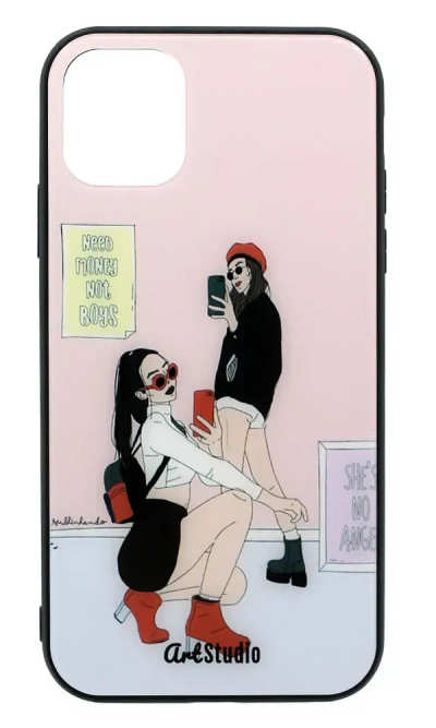 Чохол-накладка Glass Selfi для iPhone 11 Pro Pink