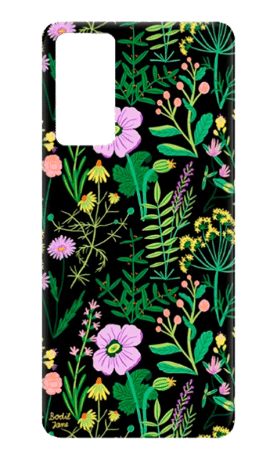 Molan Silicone Print case for Samsung S20 FE SM-G780F Black/Flower 1