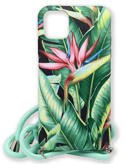 Silicone case Shoulder Strap Tropic for iPhone 11 Green