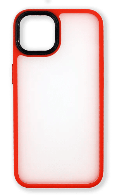 Shadow Matt Metal Buttons overlay case for iPhone 14 / 13 Red