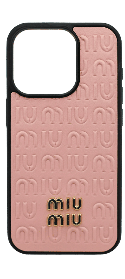 Чохол-накладка MIUMIU Leather для iPhone 15 Pro Pink