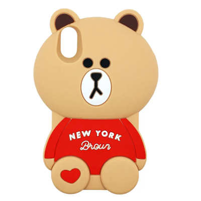 Чохол силіконовий 3D Bear York для iPhone X / XS Brown