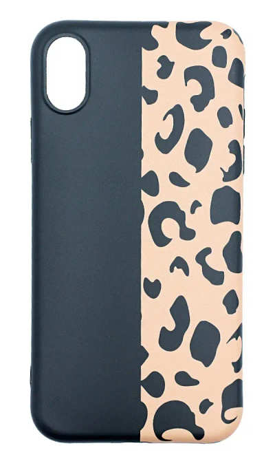 Чохол силіконовий Half Leopard для iPhone XR Black