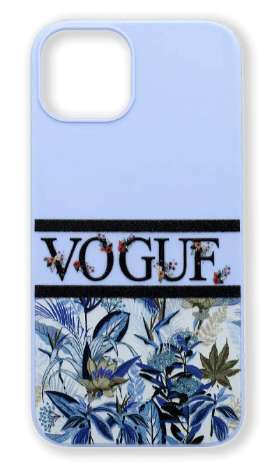 Silicone case Print Vog Flower for iPhone 14 / 13 Blue