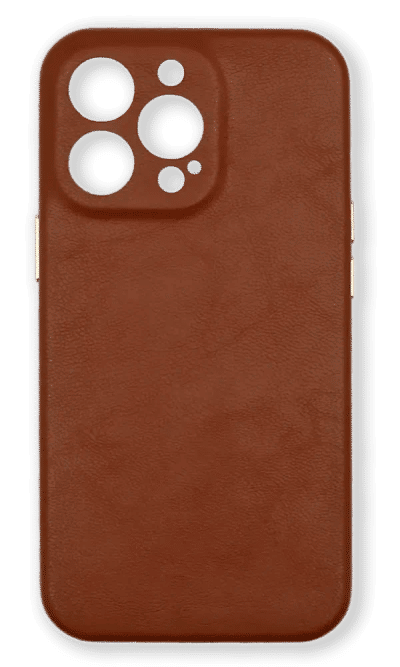 Leather Full Buttons case for iPhone 13 Pro Max Brown