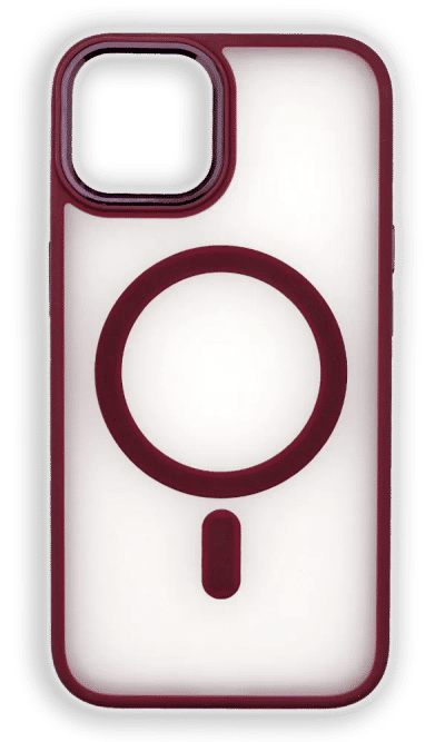 Gloss Metal Buttons Magsafe cover for iPhone 11 Bordo