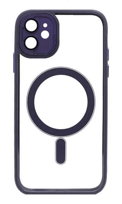 Gloss Metal Buttons Magsafe cover for iPhone 11 Purple