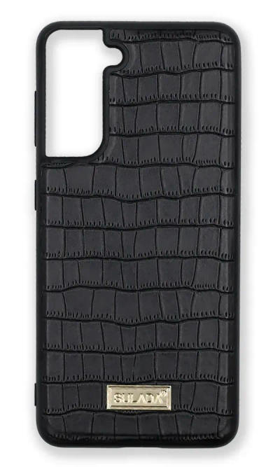 Cover-plate Sulada Crocodile Skin for Samsung S21 Plus SM-G996B Black