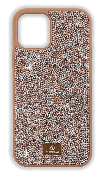 Bling World Grainy Diamonds cover case for iPhone 14 / 13 Rose Gold