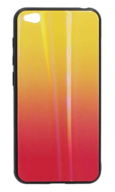 Cover-plate Glass Gradient + Border Silicon Samsung M20 SM-205F Yellow / Pink