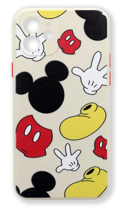 Silicone Case Print Mik Mouse for iPhone 12 Beige
