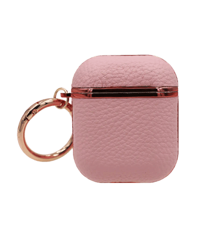 Чохол для гарнітури AirPods Leather Chrome Pink
