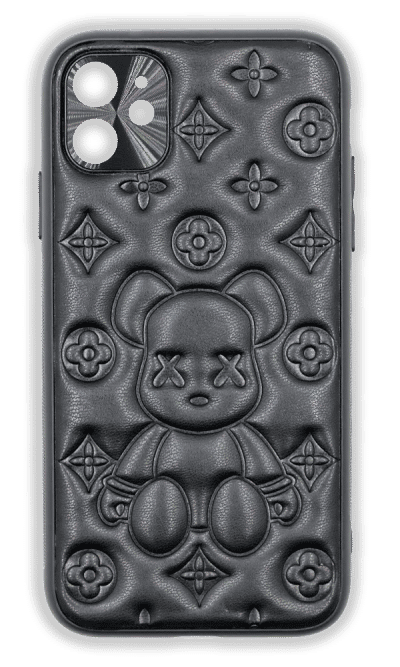 Чохол-накладка Leather Bear для iPhone 12 Black