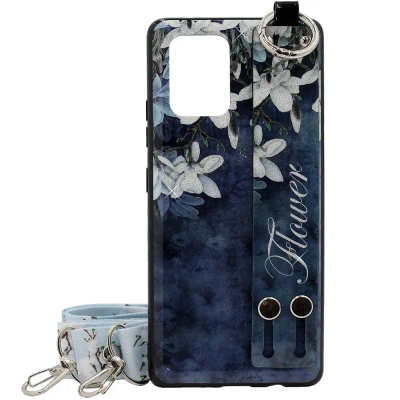 Silicone Wristband Print Cover for Samsung S10 Lite SM-G770F Blue Flowers 2