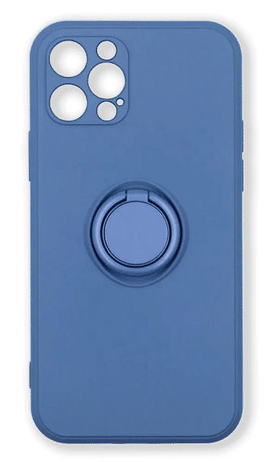 Silicone case Soft Case + Ring for iPhone 12 Pro Dark Blue