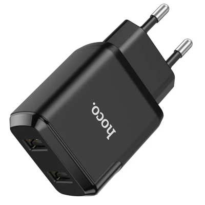 Mains Charger 2USB Hoco N7 Speedy 2.1A Black