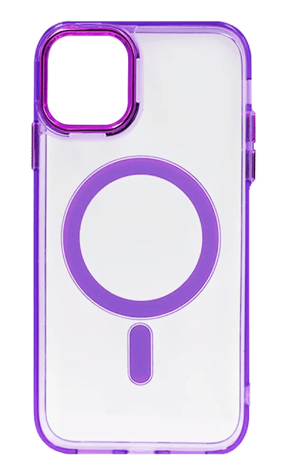 Gloss Metal Buttons Magsafe cover for iPhone 14 / 13 Violet