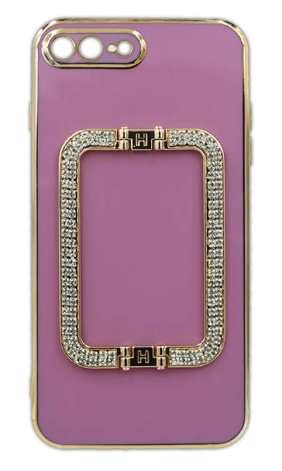 Silicone case Bag Handles Diamond for iPhone 8 / 7 Plus Purple