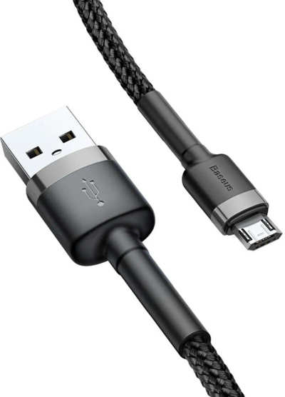 Cable 0.5 m Baseus Cafule Series Micro USB 2.4A Black (CAMKLF-AG1)