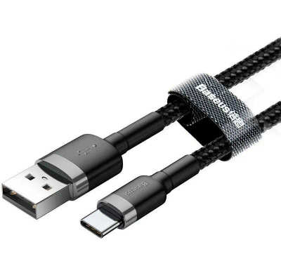 Cable 1m Baseus Cafule Series Type-C 3A Black (CATKLF-BG1)