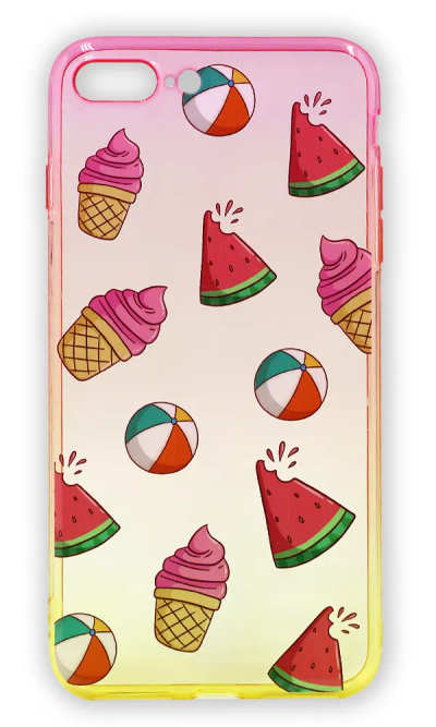 Silicone case Print Gradient Watermelon for iPhone 8/7 Plus Red / Yellow