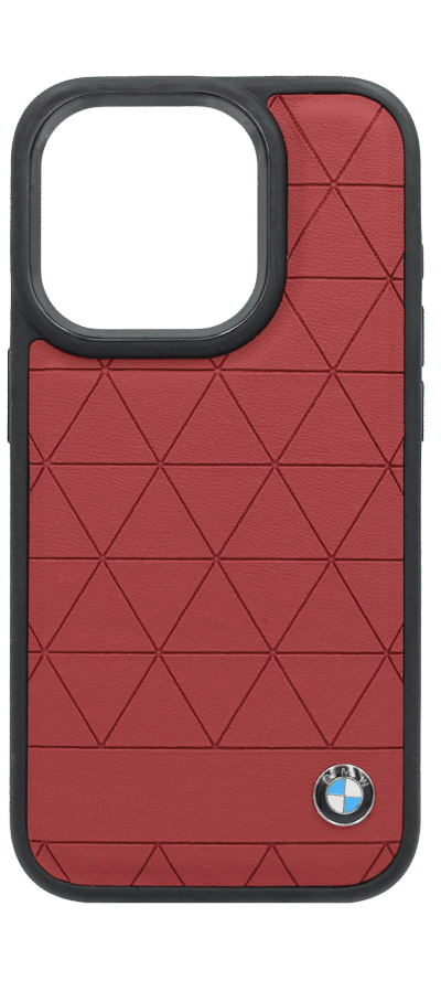Cover BMW Leather Romb for iPhone 14 Pro Max Red