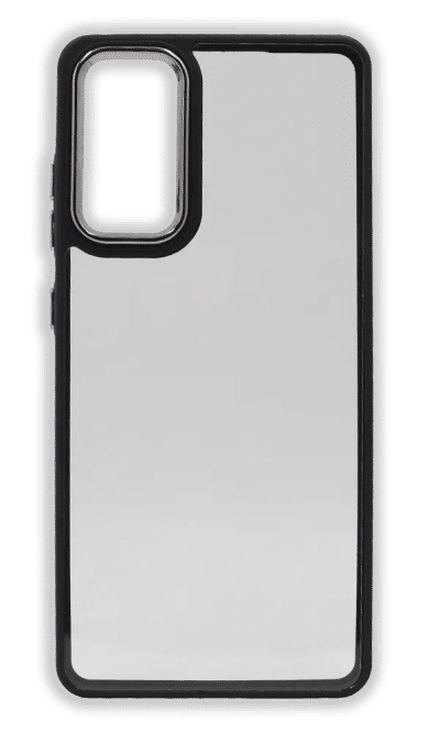 Gloss Metal Buttons Cover for Samsung S20 FE SM-G780F Clear/Black