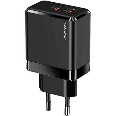 Network Charger 2Type-C Usams T54 GaN PD 40W Black