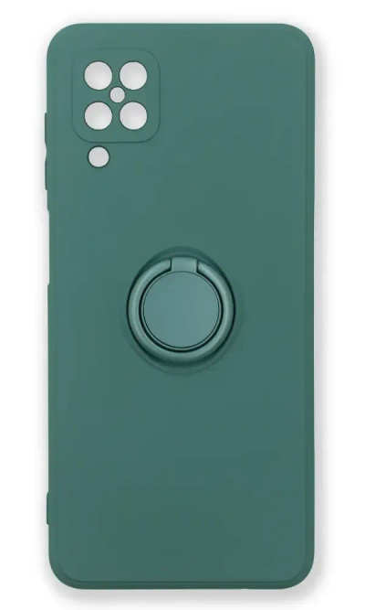 Cover silicone Matte Color Buttons + RingHolder Samsung A12 SM-A125F/M12 Dark Green