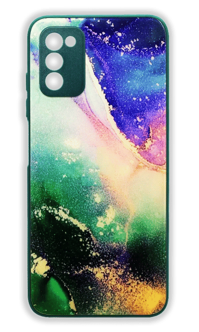 Cover Marble Glass for Samsung A03s SM-A037F Green
