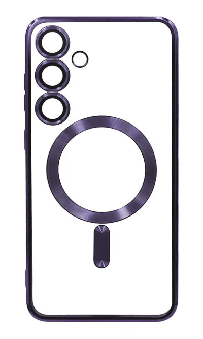 Silicone cover Chrom Border Magsafe Samsung S23 FE SM-S711B Purple