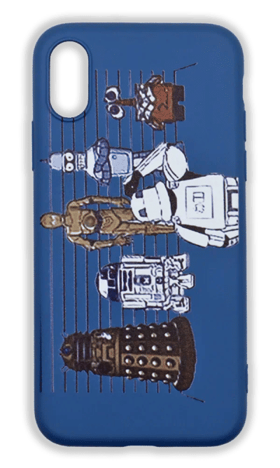 Чохол силіконовий Print Robots для iPhone X / XS Blue