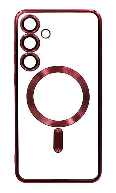 Silicone case Chrom Border Magsafe Samsung S24 Plus / S25 Plus Red