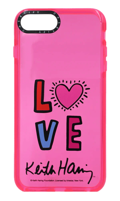 Silicone cover Print Caseti Love for iPhone 8 / 7 Plus Pink
