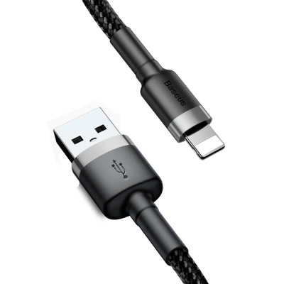 Cable 1m Baseus Cafule Lightning Gray/Black (CALKLF-BG1)