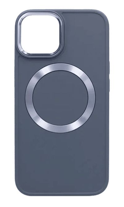 Bonbon Metal Buttons Ring Case for iPhone 15 Blue/Grey