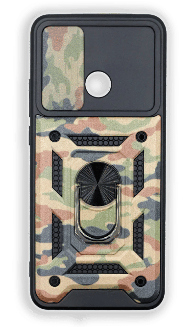 Чохол-накладка Hybrid CamOff+ Ring для Xiaomi Poco C40 Army Brown