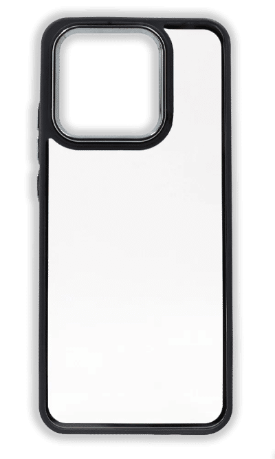 Gloss Metal Buttons cover for Xiaomi Redmi 12C Clear/Black